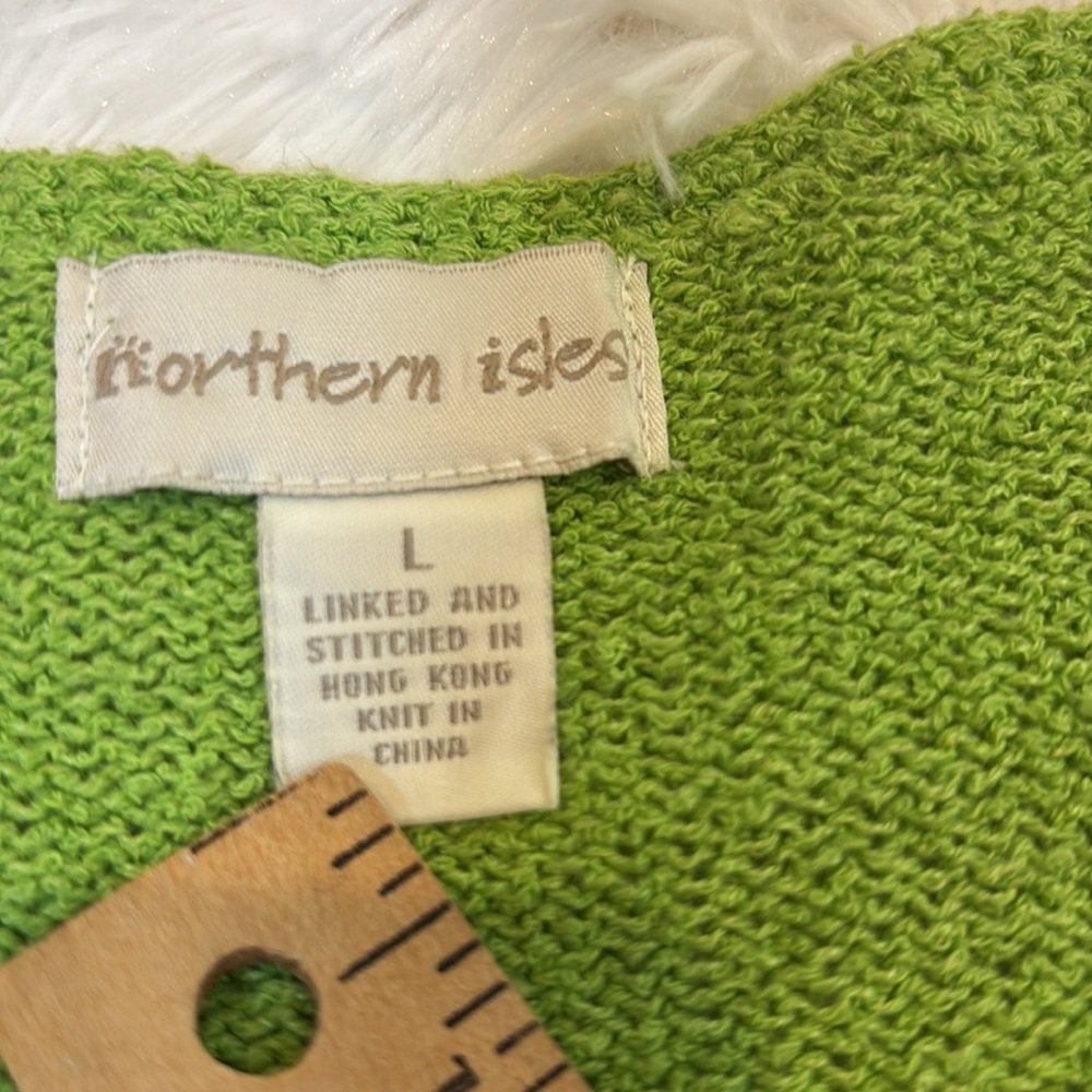 Vintage Northern Isles Sweater Short Sleeved Butterfly and Floral Size Large - Picture 2 of 13
